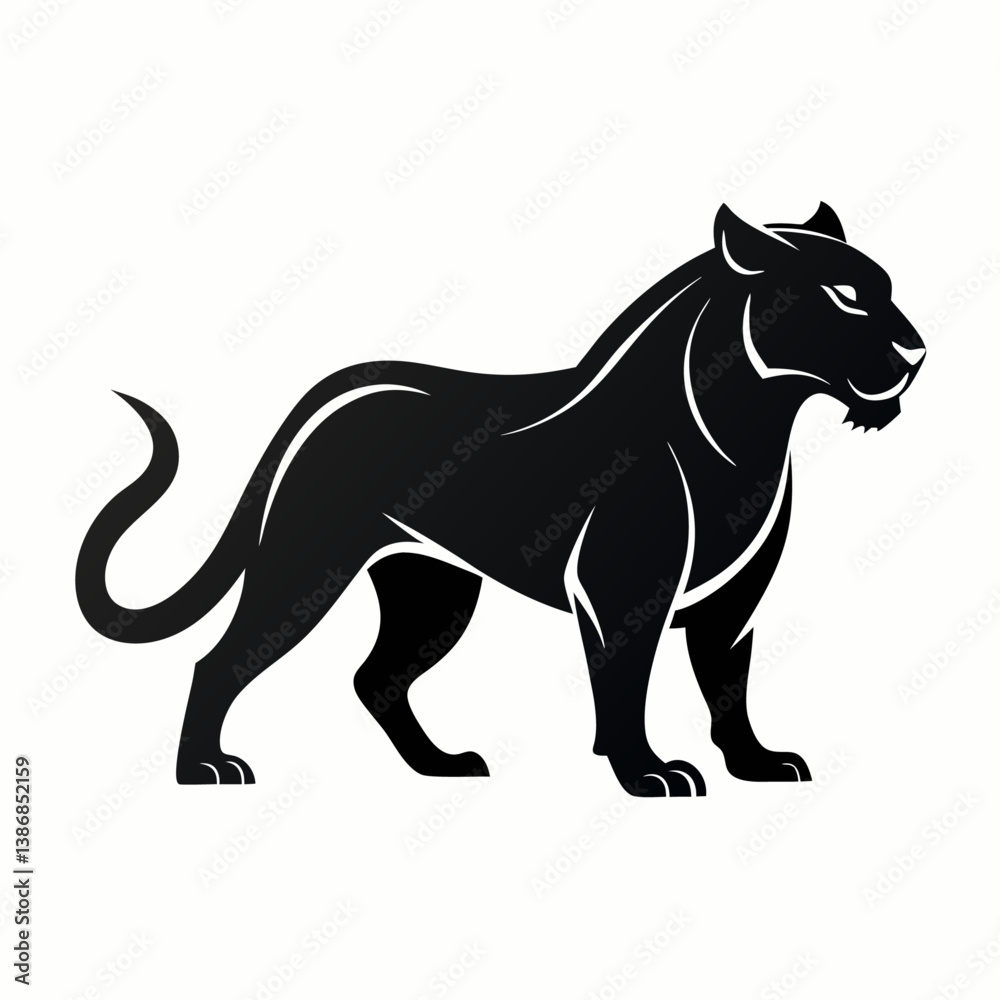 Fototapeta premium Black panther silhouette 