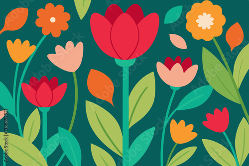 seamless pattern with tulips