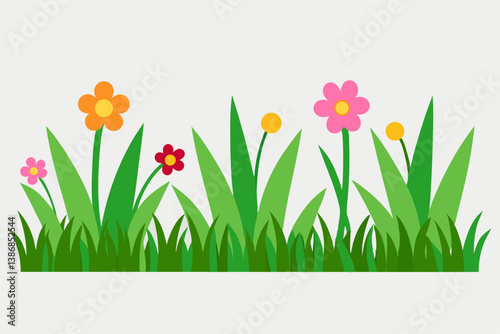 spring flowers and grass