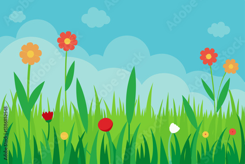 grass and flowers