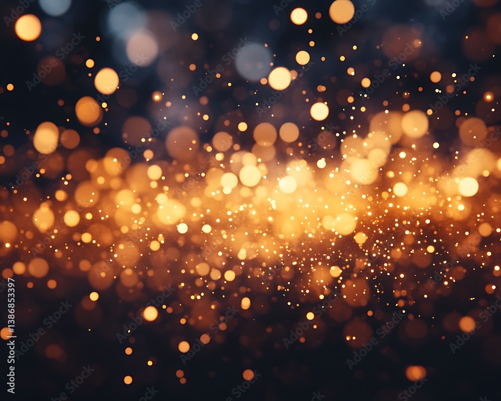 Fototapeta premium A beautiful and glowing image of abstract golden bokeh light