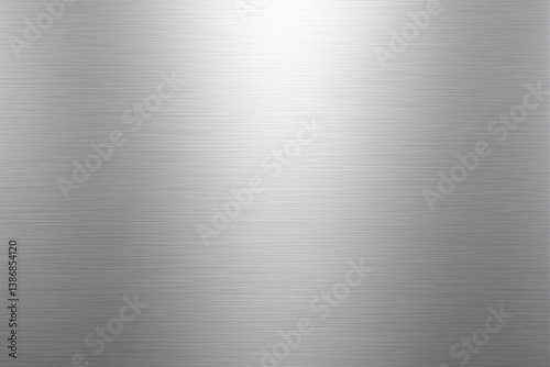 Brushed metal texture with horizontal lines, metallic surface appearance on a neutral gradient background, concept of industrial and modern design. Ai generative