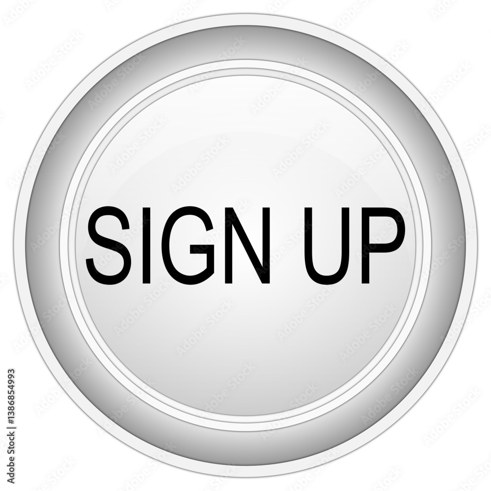 Sign up Button on white background - illustration