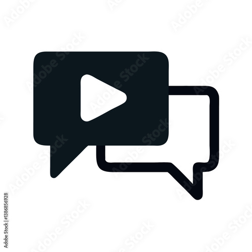 chat bubbles with video sign chat icon