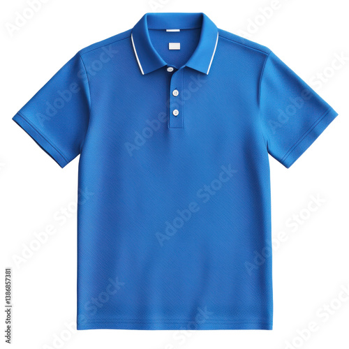 Blue polo shirt apparel fashion item on transparent background
