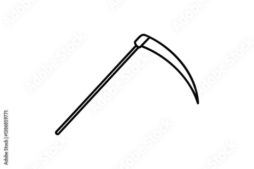 Farm scythe icon vector