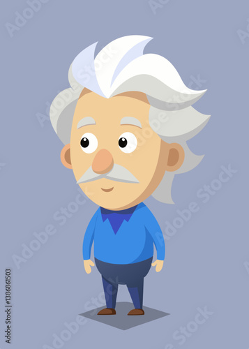 Intellectual Portrait: A captivating illustration of a brilliant figure, his wise eyes reflecting a lifetime of knowledge, his signature hairstyle a testament to a unique mind.