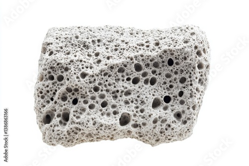 Light grey pumice stone with porous surface perfect for skincare mockups, product packaging and spa themes