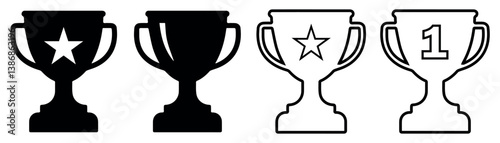 Trophy icon vector logo template flat trendy cup award in flat style. Vector illustration