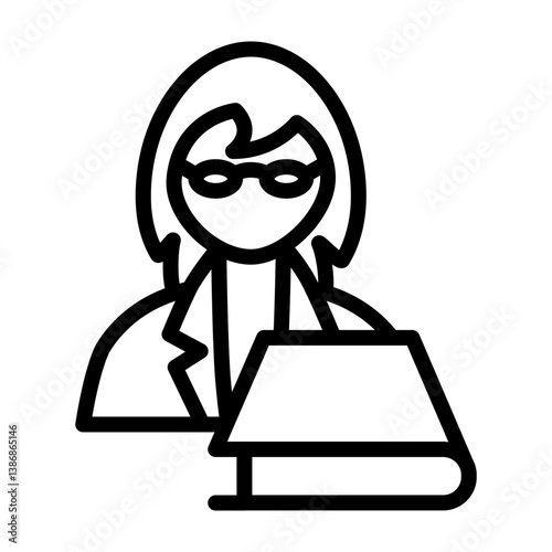 Insured Package Vector Line Icon Design