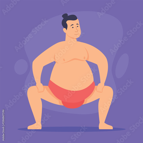 Confident wrestler standing in dynamic pose, showcasing strength and determination. Spirit of competition concept