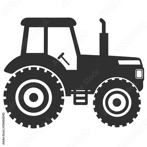 Farm tractor icon silhouette vector illustration