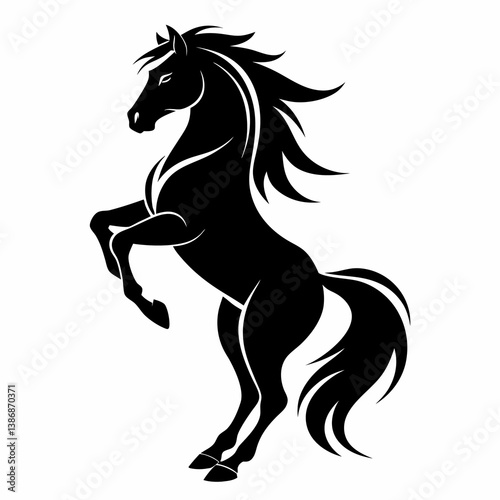 Silhouette of rearing horse