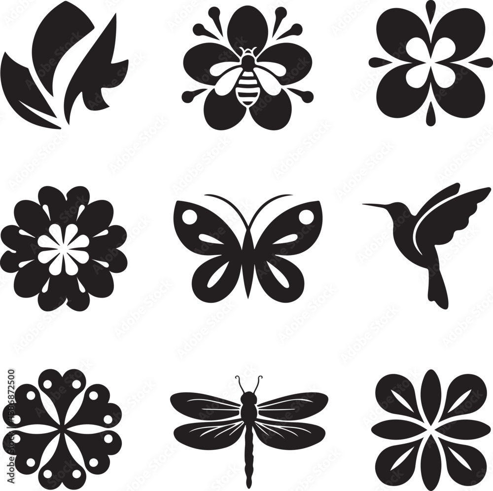 Obraz premium Flower silhouette illustration vector .