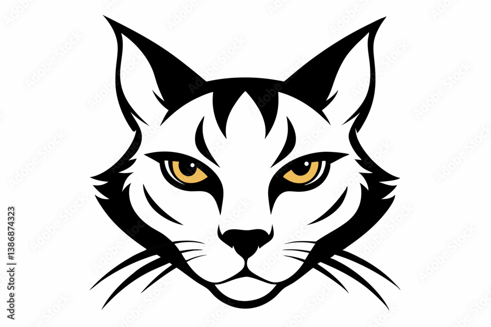 Fototapeta premium lynx eye silhouette vector line art illustration