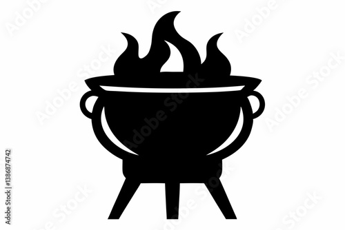 ancient brazier silhouette vector illustration