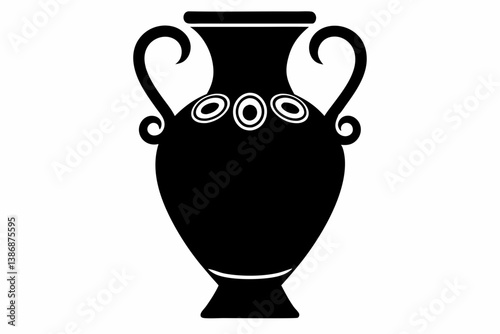 ancient vase silhouette vector illustration