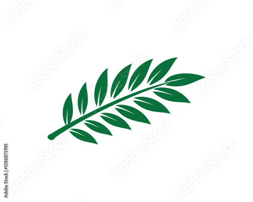green leaf isolated on white background