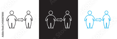 Weight Loss icon. Vector for websites, mobile interfaces, presentations, banner, visual branding etc. Vector illustration. isolated on white and black background. EPS 10