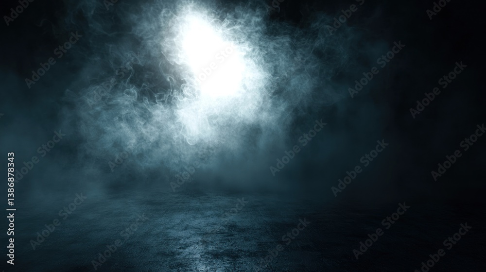 Fototapeta premium Mysterious Smoky Atmosphere: Dark Background with Light