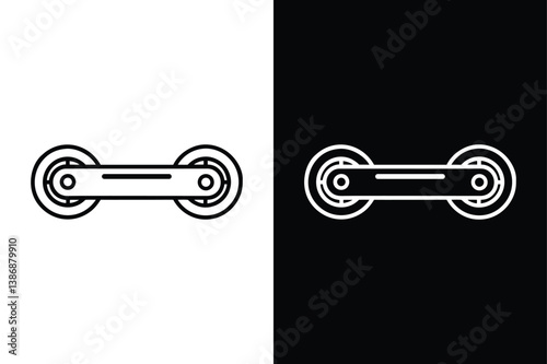 Self-Balancing Scooter Icon. Flat Style Hoverboard Silhouette Vector Design