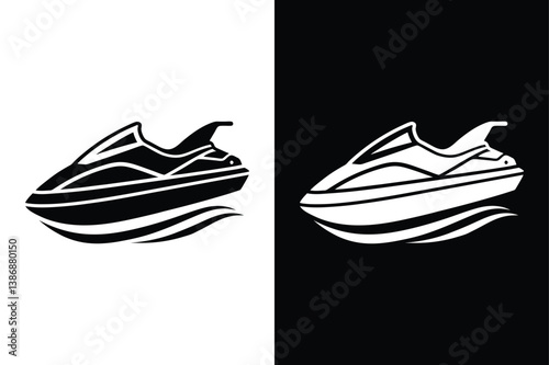 Jet Ski Silhouette Icon. Flat Vector Design for Web, Logos, and Graphic Projects