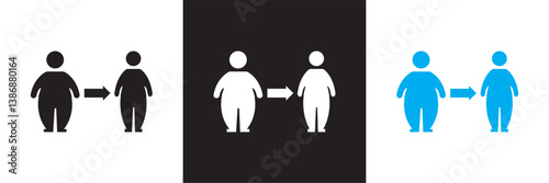 Weight Loss icon. Vector for websites, mobile interfaces, presentations, banner, visual branding etc. Vector illustration. isolated on white and black background. EPS 10