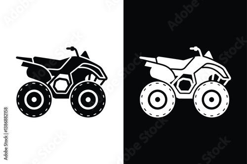 Quadbike Silhouette Vector. Minimalist ATV Bike Illustration for Action Sports Designs