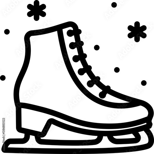 Ice Skating Line Icon