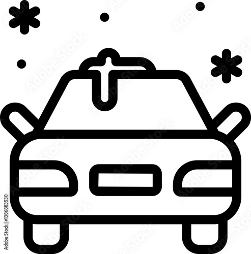 Snow Car Line Icon