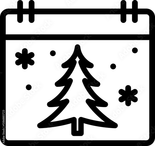 Winter Calendar Line Icon
