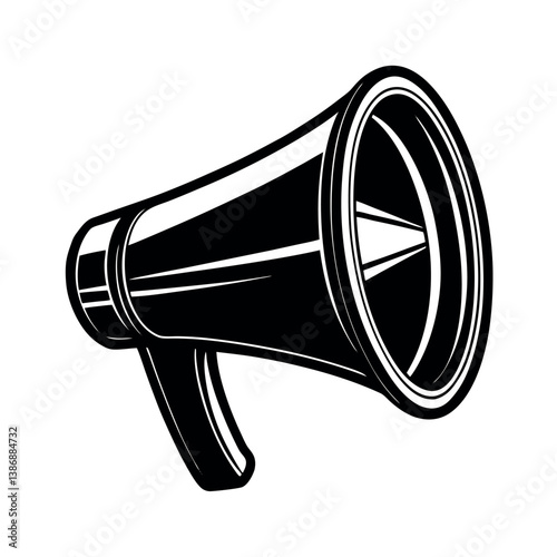 Clear Megaphone Black Silhouette for Creative Use







