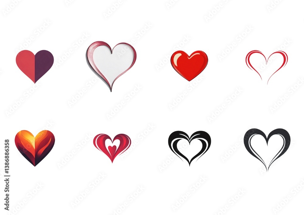 set of red heart set of red heart