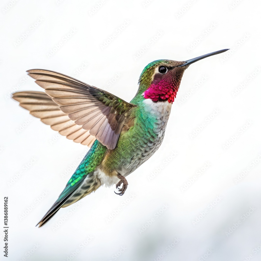 Fototapeta premium hummingbird on green background