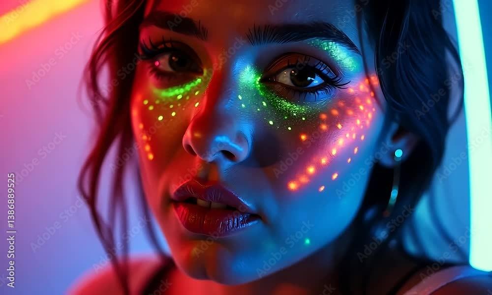 Neon Dreams: A Portrait of Radiance and Mystery Neon Dreams: A Portrait of Radiance and Mystery