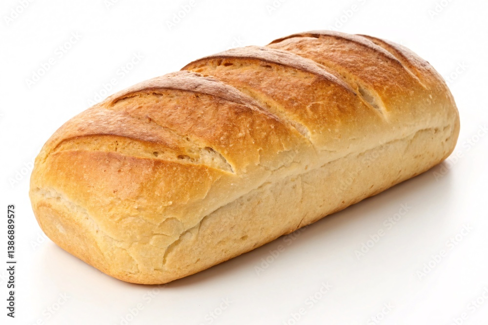 Freshly Baked Loaf of Bread Isolated on White Background Freshly Baked Loaf of Bread Isolated on White Background