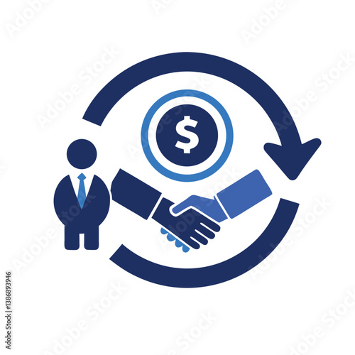 business deal financial target handshake icon do.eps