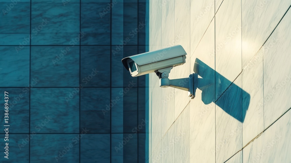Security Camera on a Building Wall Security Camera on a Building Wall