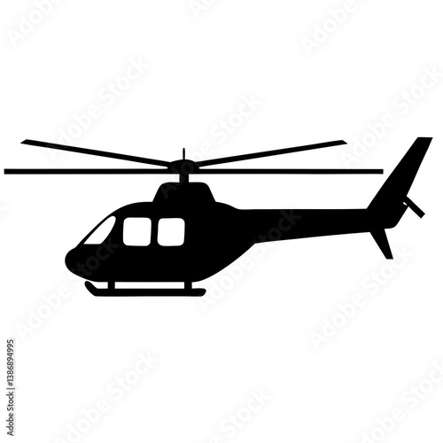 Helicopter silhouette isolated on white background