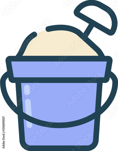 Sand Bucket Filled Line Icon