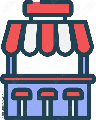 Beach Bar Filled Line Icon