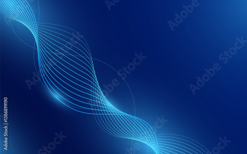 Abstract Wave, Line Particle Technology Background.Trendy.abstract background.Line blue ,colorful,Vector illustration