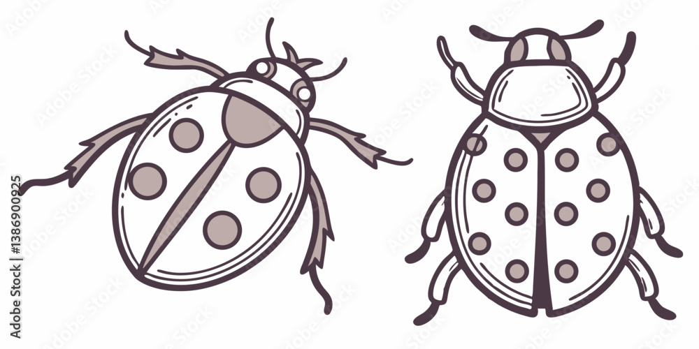Stylish Vector Ladybug Illustrations for Nature and Insect Lovers Stylish Vector Ladybug Illustrations for Nature and Insect Lovers