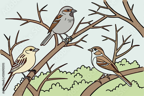 Birds and twigs
