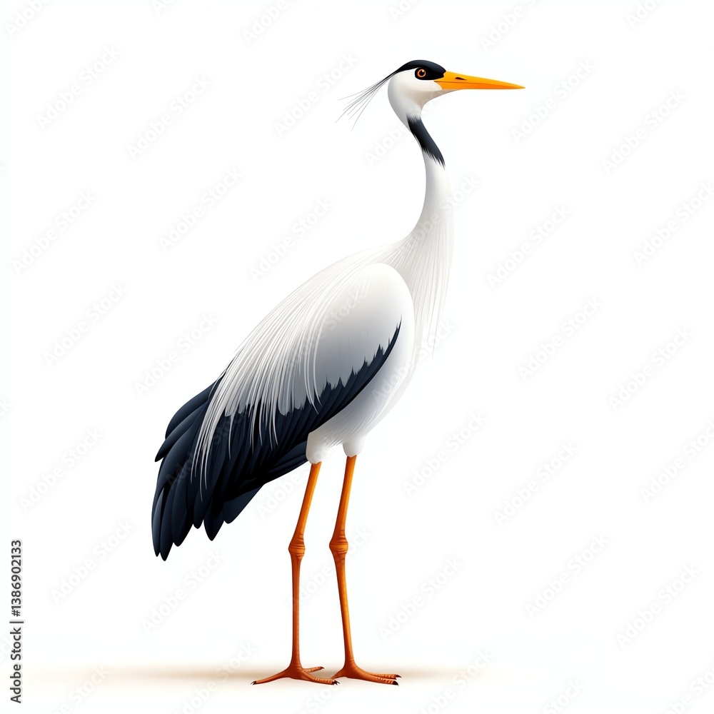 Elegant heron standing tall with detailed feathers and vibrant colors. Elegant heron standing tall with detailed feathers and vibrant colors.