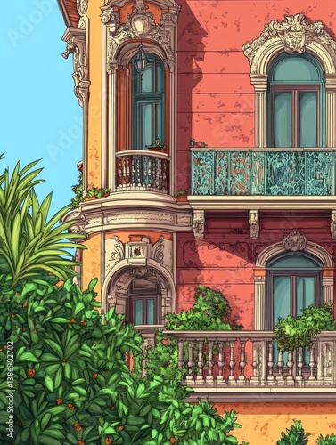 Wallpaper Mural Ornate architecture and lush greenery, a glimpse of a historic building Torontodigital.ca