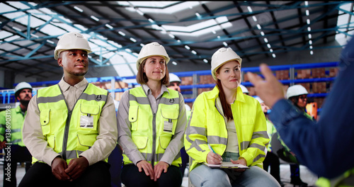 Obraz na płótnie Team Of Diverse Engineers Undergo Safety Training w salonie