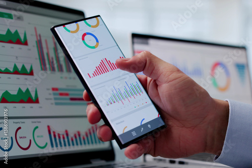 Obraz na płótnie Business Data Analytics Dashboard w salonie