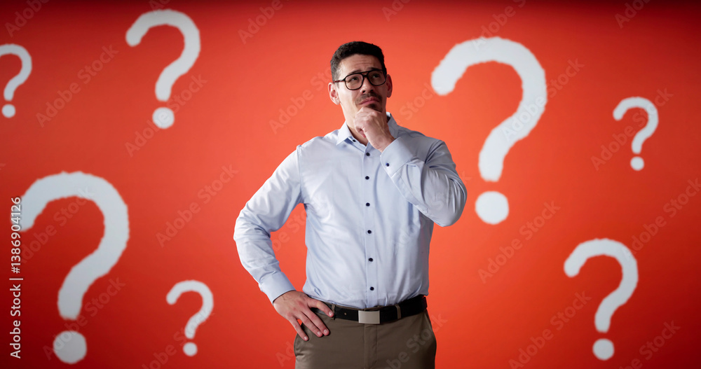 Lost Business Man And Question Marks