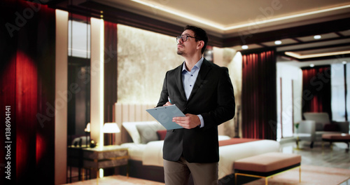 Obraz na płótnie Hotel Manager In The Room w salonie
